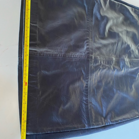 S.Oliver Leather skirt with stretch fabric sides | Dark Blue Size 8 - Picture 13 of 14